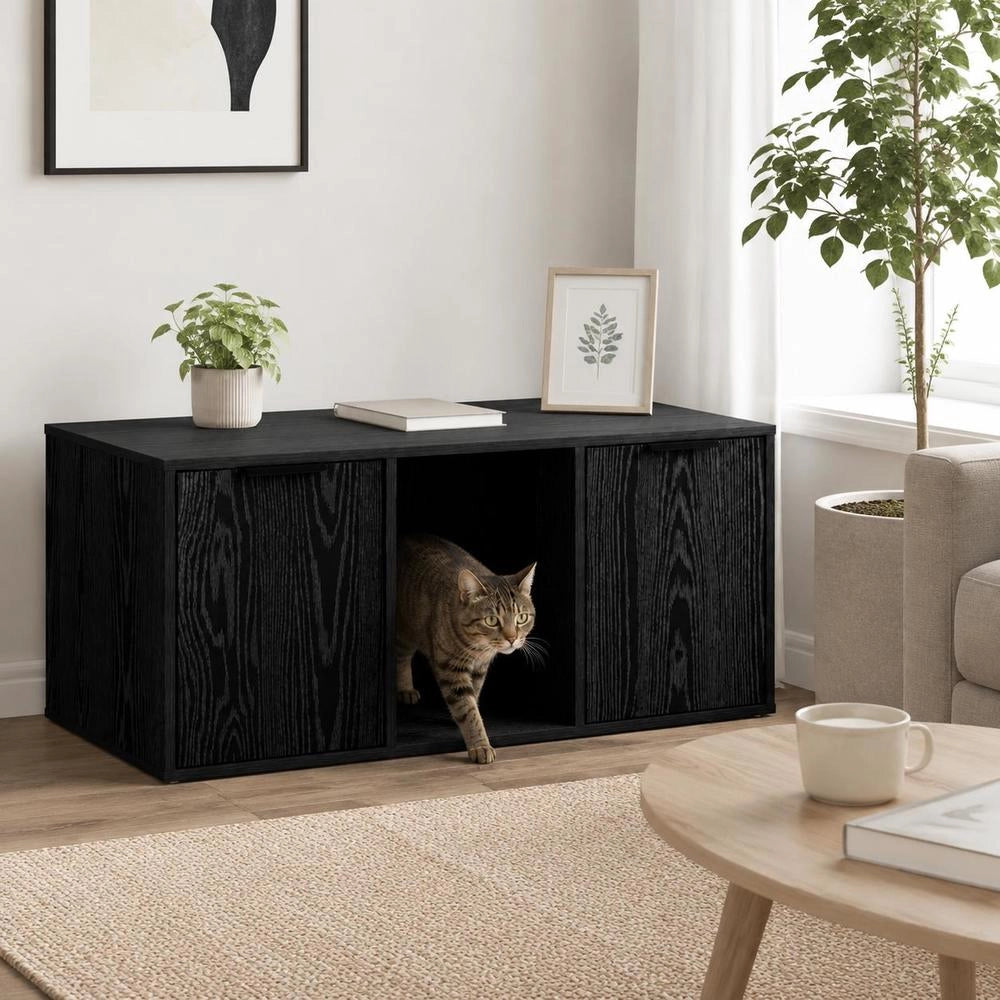 Mobile Per Gatti Rovere Nero 100 X 49 X 45 Cm