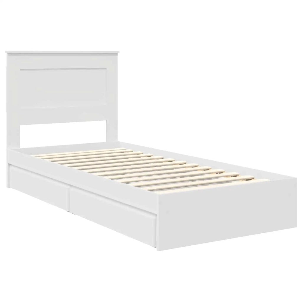 Letto con Contenitore Bianco 75 x 190 cm Legno multistrato