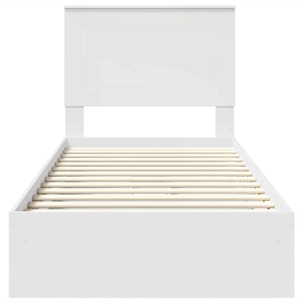 Letto con Contenitore Bianco 75 x 190 cm Legno multistrato 3409601