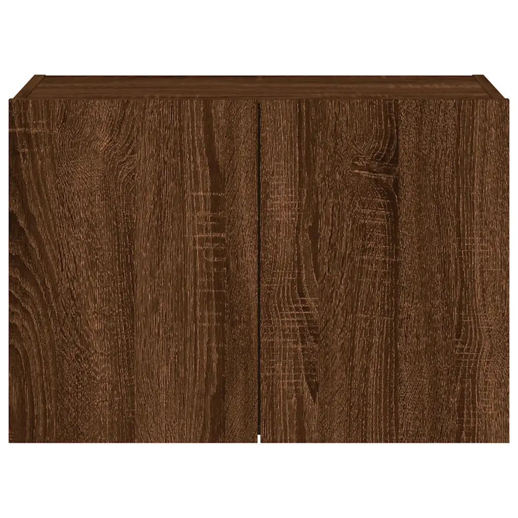 Mobile TV a Parete | Armadietto TV | Mobile Porta TV con Luci LED Rovere Marrone 60x35x41 cm