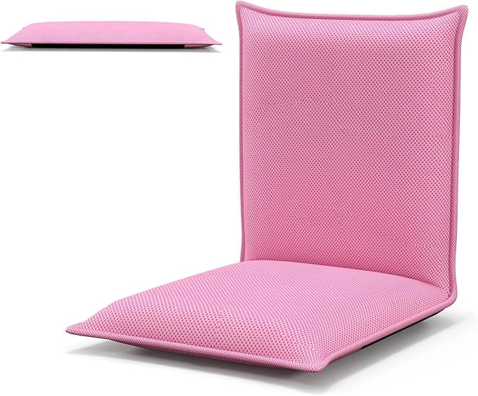 Sedia da Pavimento Poltrona da Terra, Sedia Reclinabile Imbottita, per Salotto Camera da Letto e Studio (Rosa)