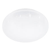 Plafoniera Moderna Frania-Ip Acciaio Bianco Plastica Cristallo 18W 2100Lm Ip44