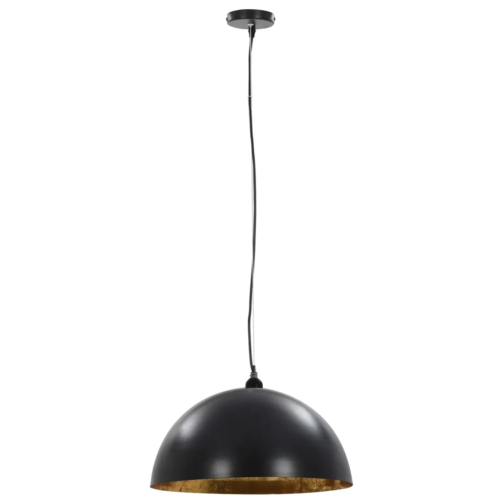 Lampadari 2 pz Nero e Oro Semi-Sferici 50 cm E27 CFW2331785
