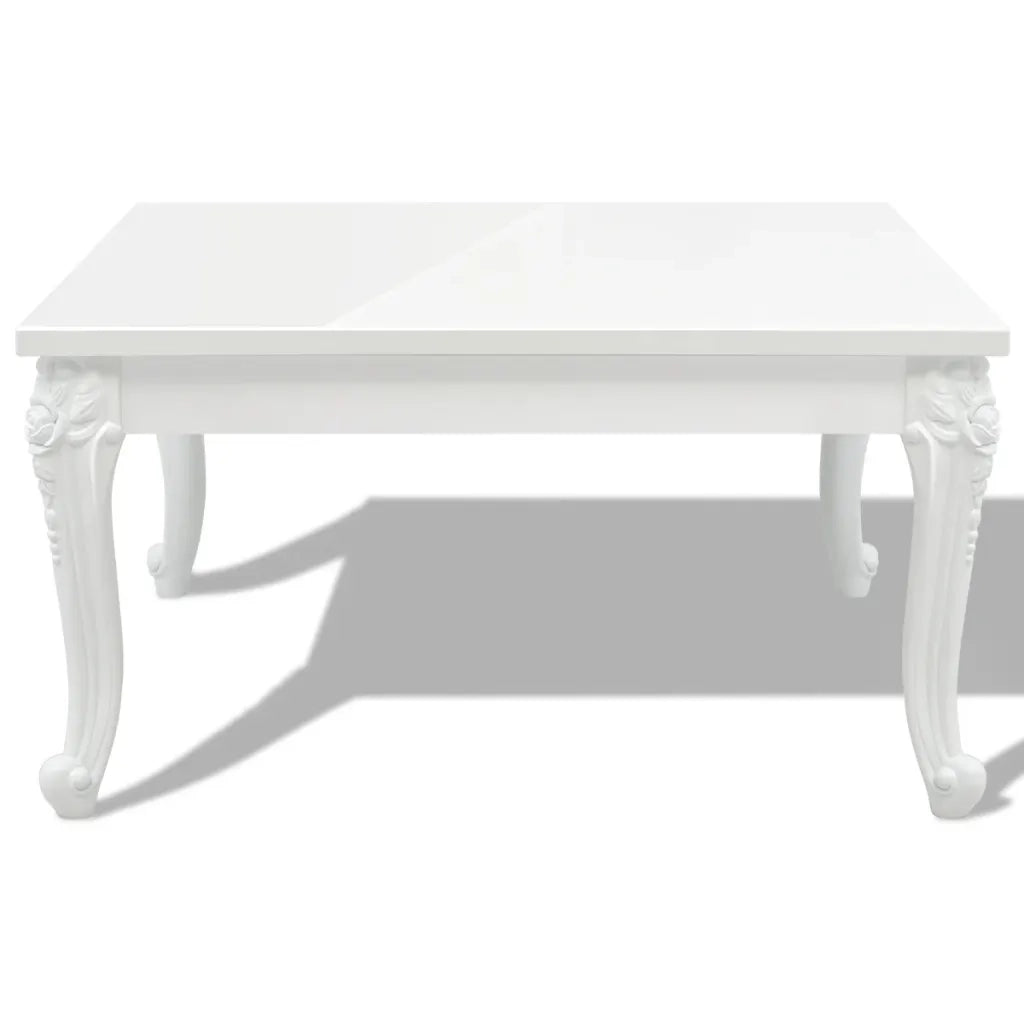 Tavolino da Salotto-Tavolino da soggiorno-Tavolo 80x80x42 cm Lucido Bianco