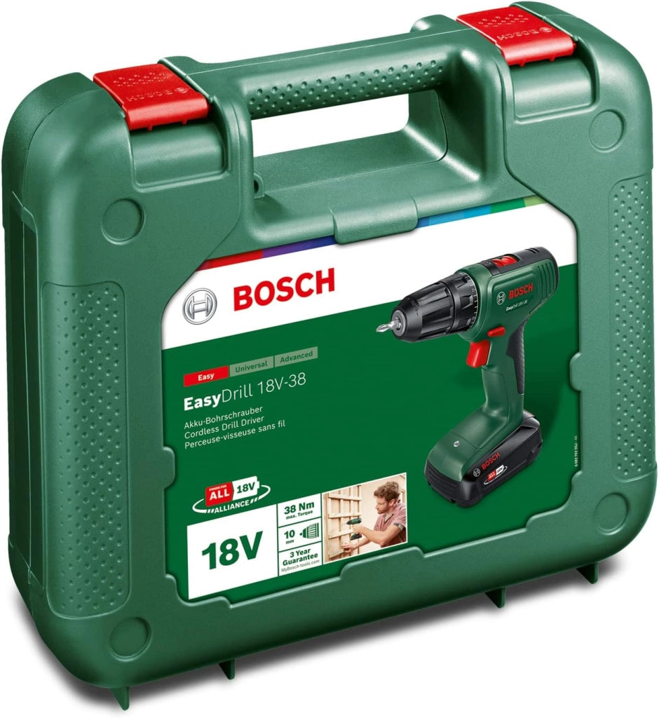 Bosch Avvitatore a batteria EasyDrill 18V-38 (1 batteria 2,0 Ah, sistema 18 volt, in valigetta)