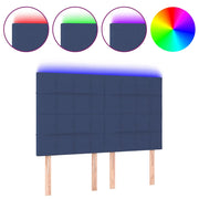 Testiera | Testata a LED Blu 144x5x118/128 cm in Tessuto