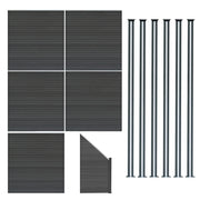 Pannelli Recinzione x5, Elemento Angolare & 7 Pali Metallo 185cm Grigio