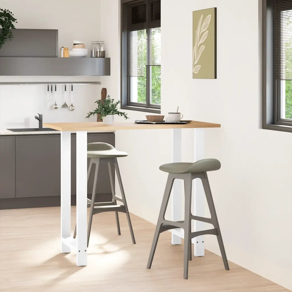 Gambe per tavolo da bar bianche 2 pz 60x(110-111) cm in acciaio 4013357