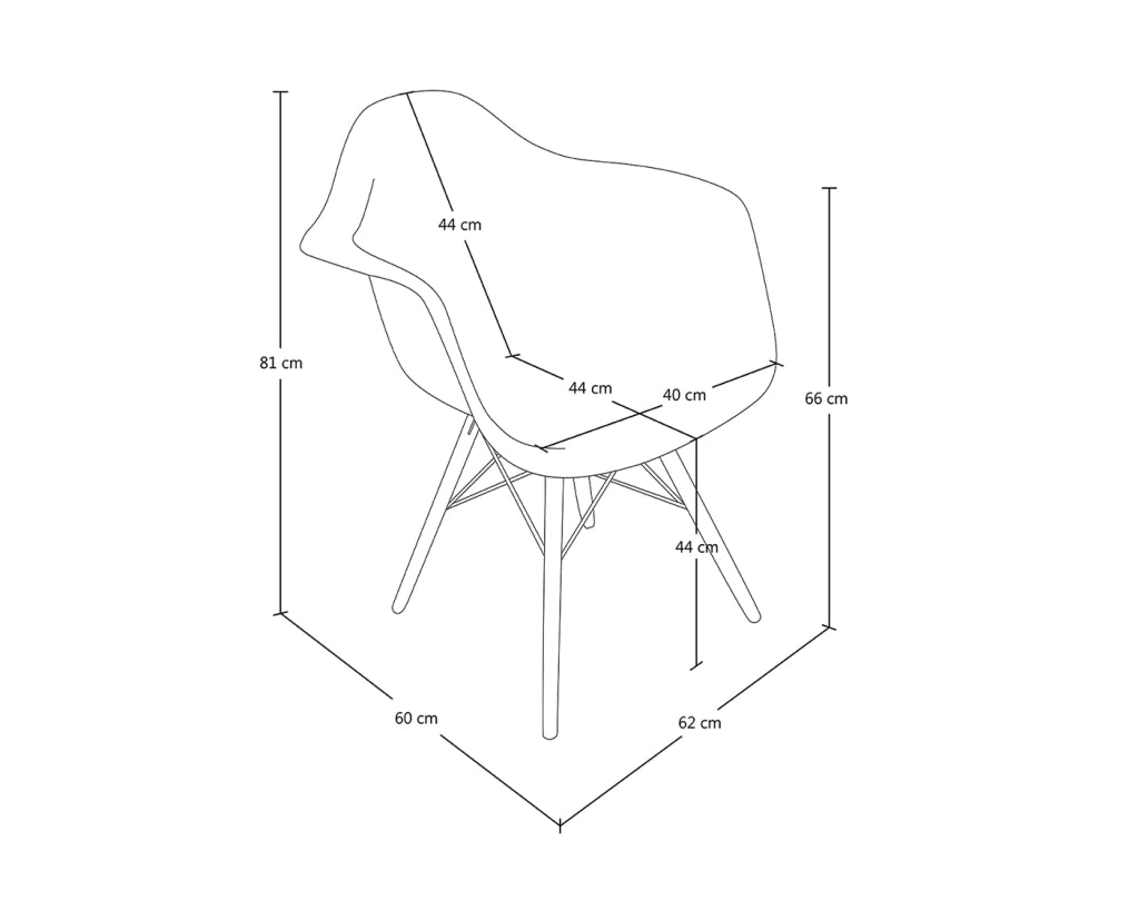 Sedia in plastica grigia, poltrona con piedi in legno (2 pz) - SD01DAPL