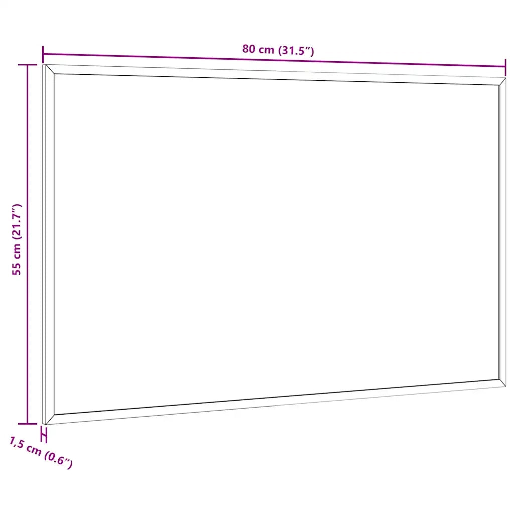 Lavagna Bianca Magnetica con Cornice in Legno di Pino 80x55 cm