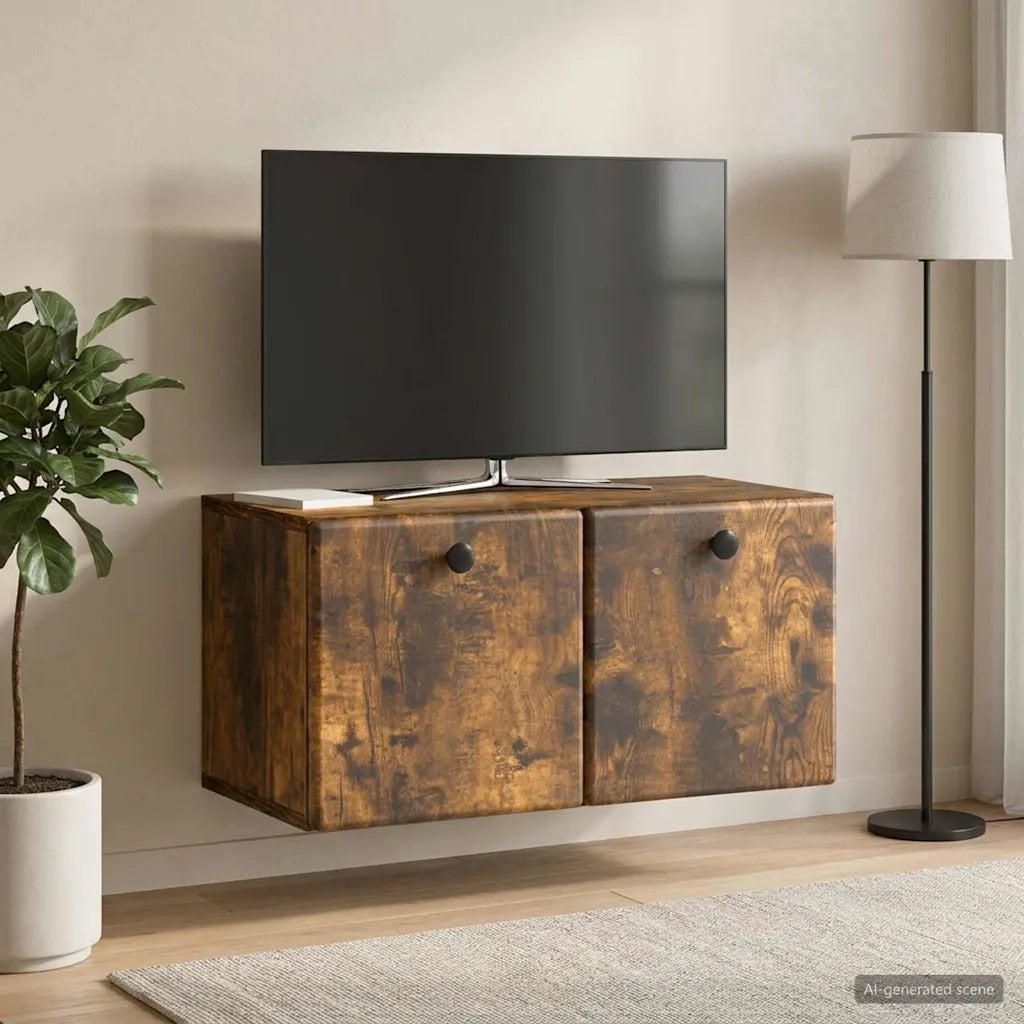 Mobile Porta TV da Muro 59,5 x 31 x 30 cm Rovere Fumo 899220