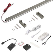 Kit barra per armadio Luxe, striscia LED 4,5x8 Neonlynx V, sensore di movimento RF Smart e convertitore Smart (24V DC)..