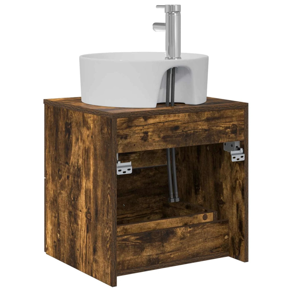 Mobile Lavabo da Parete Rovere Fumo 49,5 x 44,5 x 65 cm 890298
