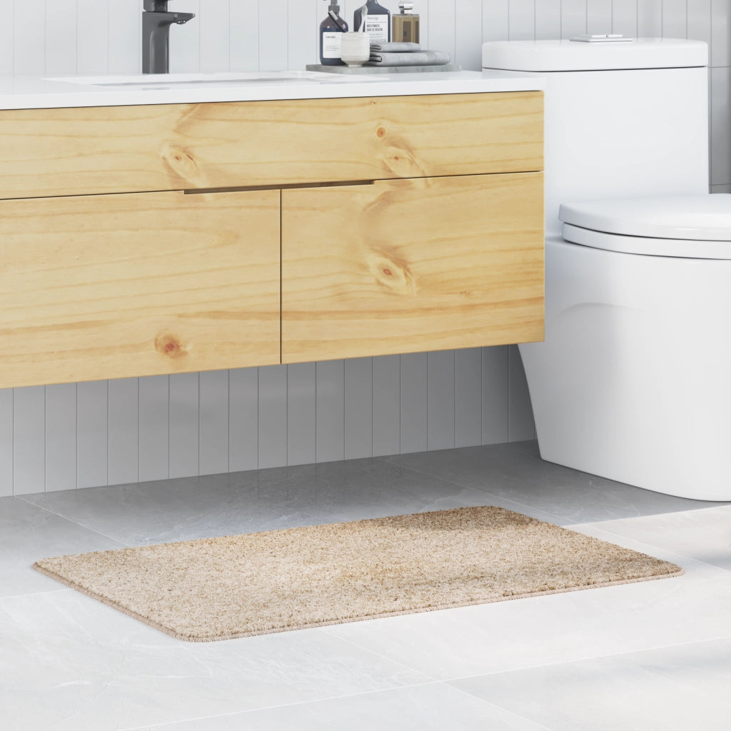 Tappetino da Bagno Rettangolare Panna 60x90 cm in Polipropilene Antiscivolo