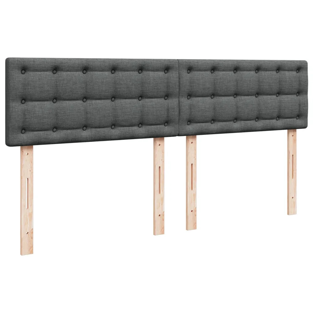 Giroletto a Molle con Materasso Grigio Scuro 200x200 cm Tessuto
