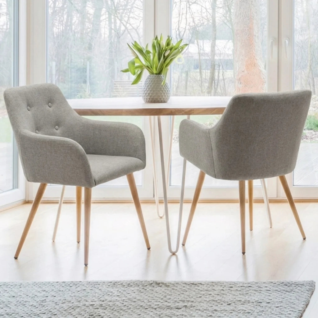 IDMarket - Set di 2 sedie da pranzo scandinave, poltrone da tavolo grigie DANIA
