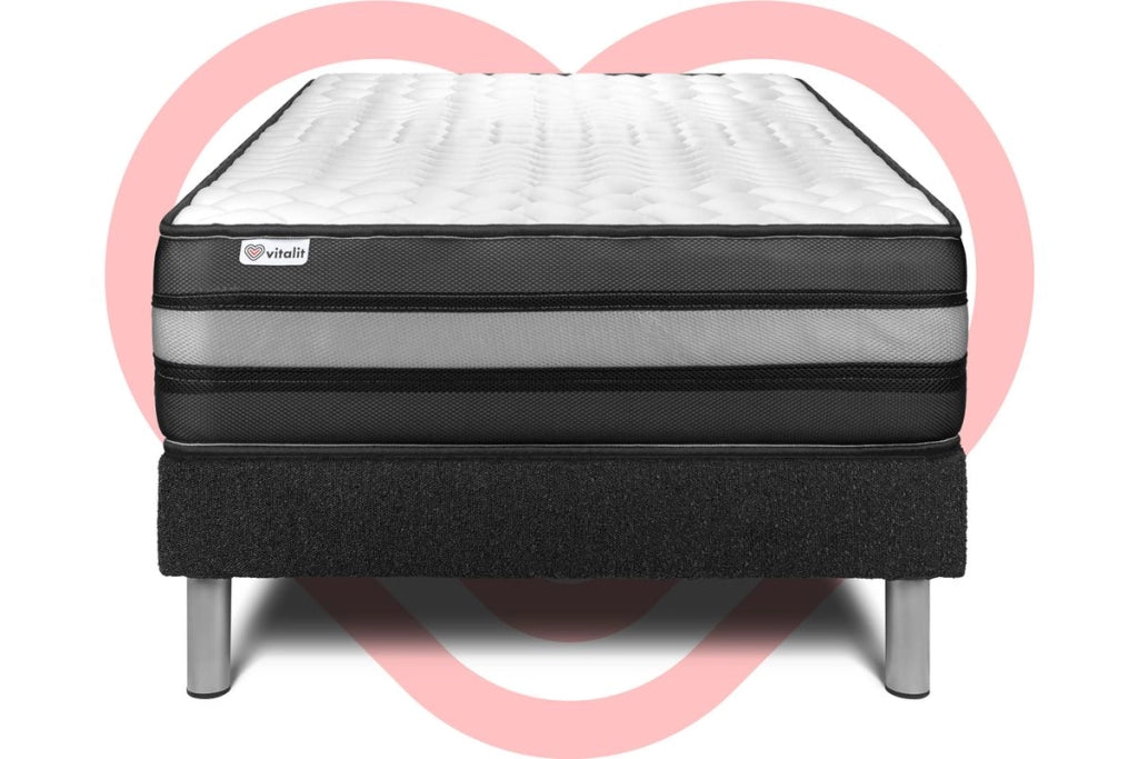 Letto con materasso VITAL POWER ZEN 120 x 190 cmcm Rete Kit Nero