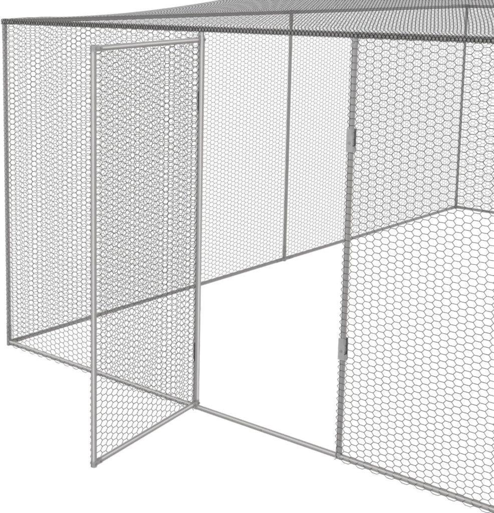 Voliera 12 m², Pollaio 3 x 4 m, Recinzione per polli, Tetto in rete, Rete in acciaio zincato