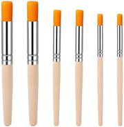 Set di pennelli a forma di cerchio da 6 pezzi - pennelli a setole naturali con pennelli di legno - ideale per progetti creativi - materiale duraturo