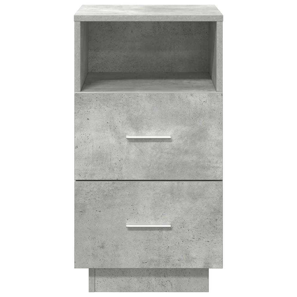 Comodini 2 pz con 2 Cassetti Grigio Cemento 36x36x68 cm 858585