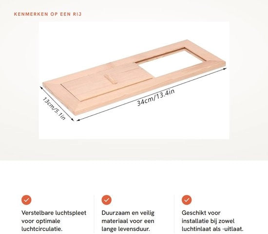 Pannello di ventilazione regolabile per sauna/stanza di steaming - duraturo - installazione facile