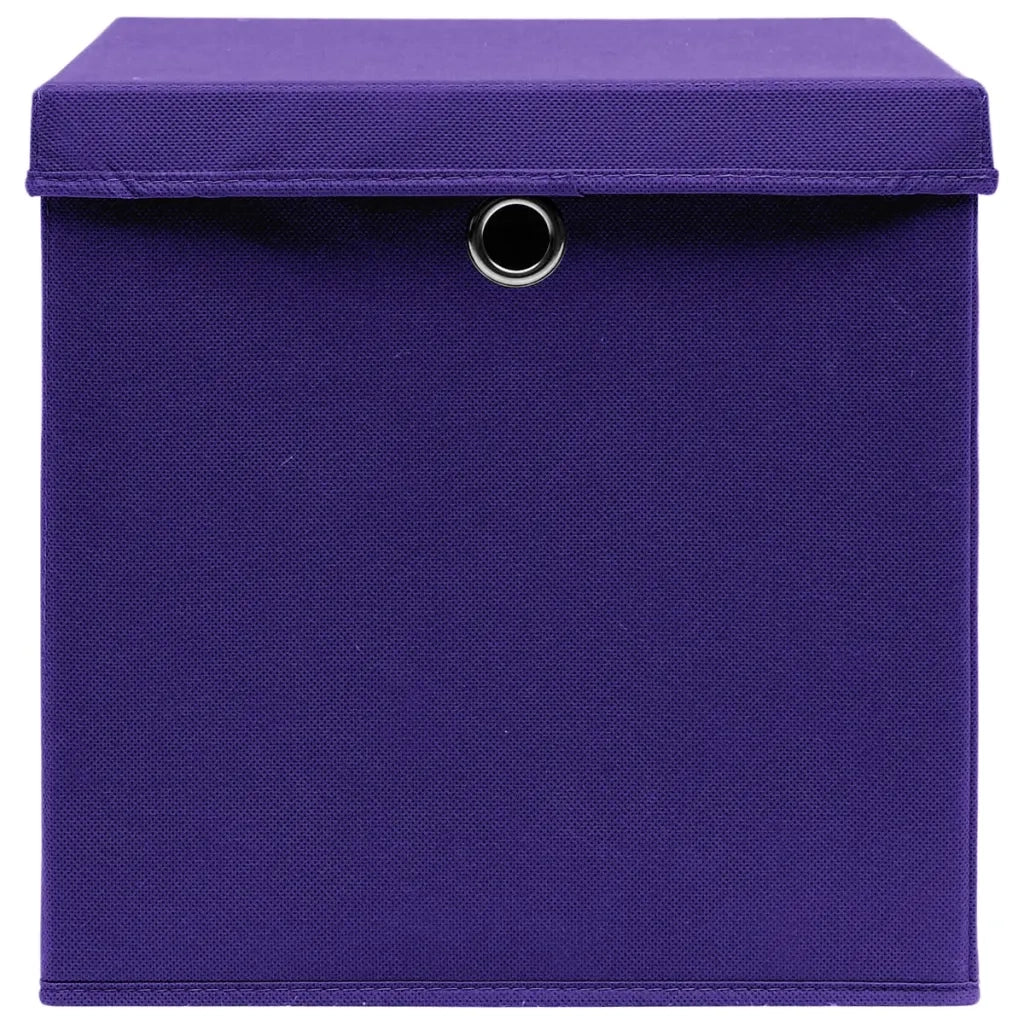 Contenitori con Coperchi 4 pz 28x28x28 cm Viola 325212