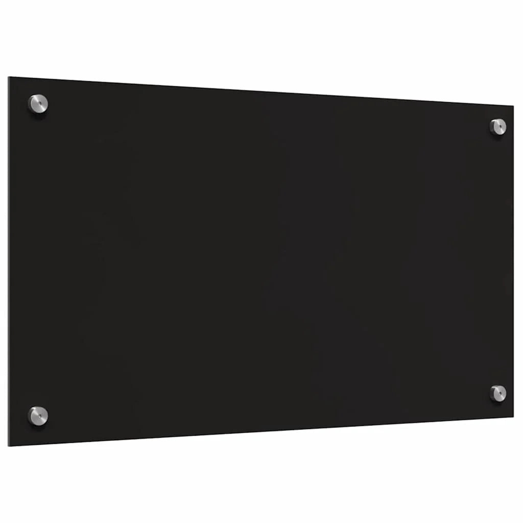 Set di 2 paraschizzi da cucina resistenti al calore 70 x 40 cm design moderno ed elegante in vetro temperato nero 02_0056306