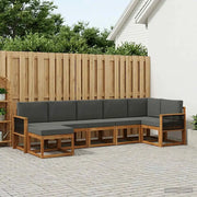 Set di divani da esterno 7 pcs Naturale e Antracite Poliestere