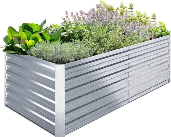 Tavolo per piante alto 180x90x60 cm - Tavolo per verdure extra grande in acciaio galvanizzato