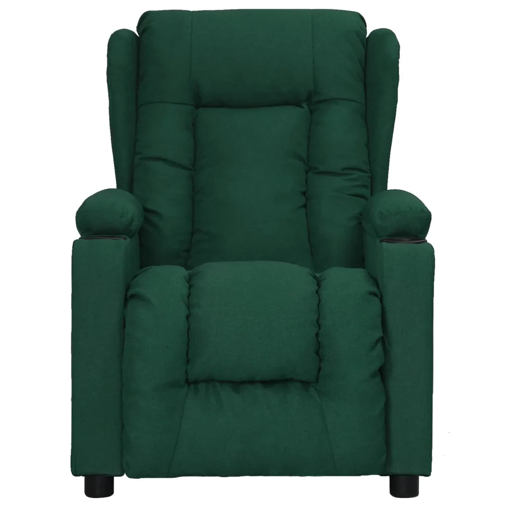 Poltrona Reclinabile in Tessuto Verde Scuro