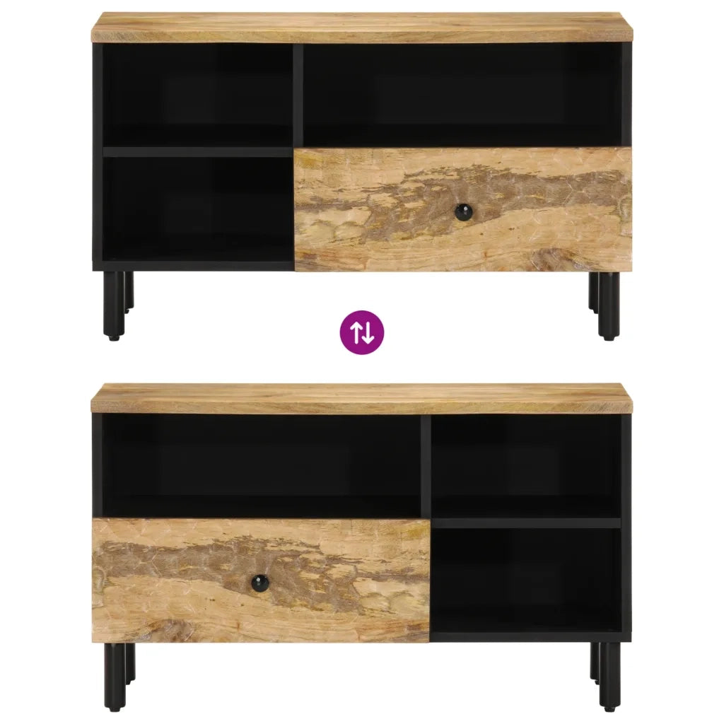 Mobile Porta TV 80x33x46 cm in Legno Massello di Mango