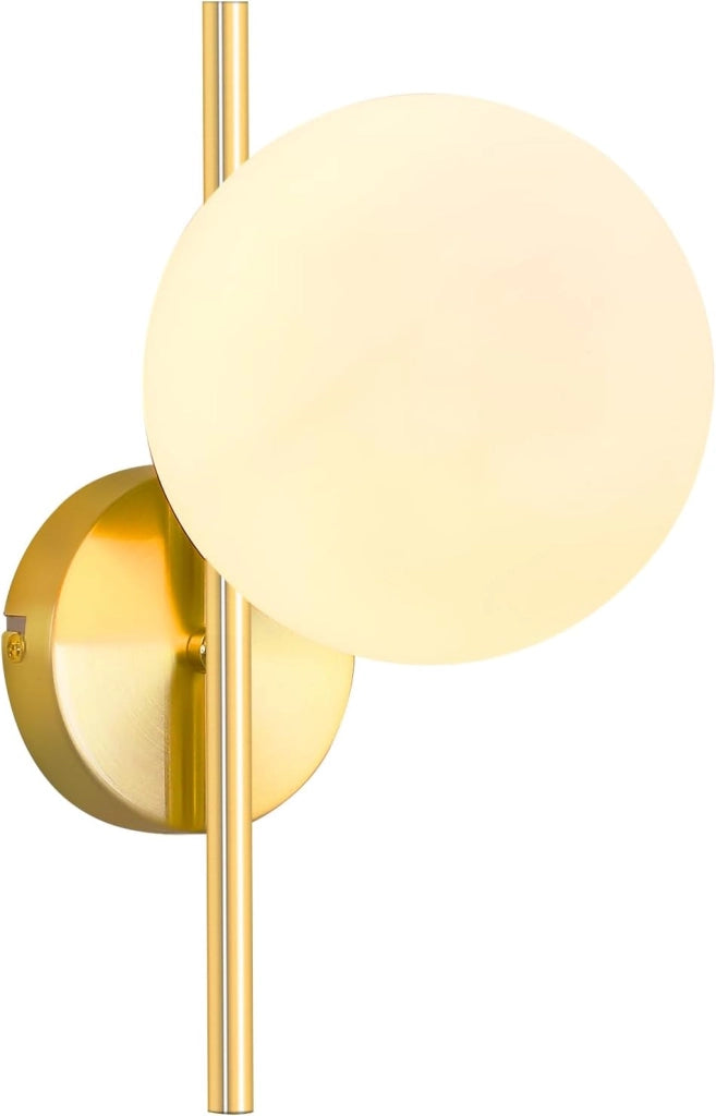 ZMH Applique da parete moderna per interni lampada da parete in oro con paralume in vetro E27 camera da letto corridoio