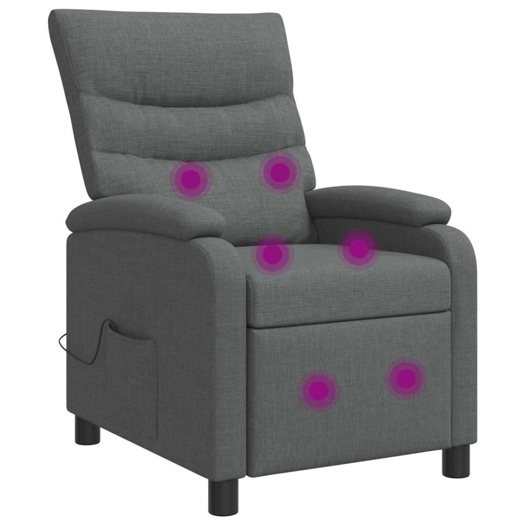 Divano Sedia-Poltrona Massaggiante Grigio Scuro Tessuto 238877