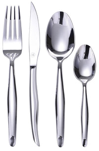 Set Posate 16 Pezzi Finitura Argento Metallizato Lucido