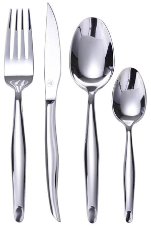 Set Posate 16 Pezzi Finitura Argento Metallizato Lucido