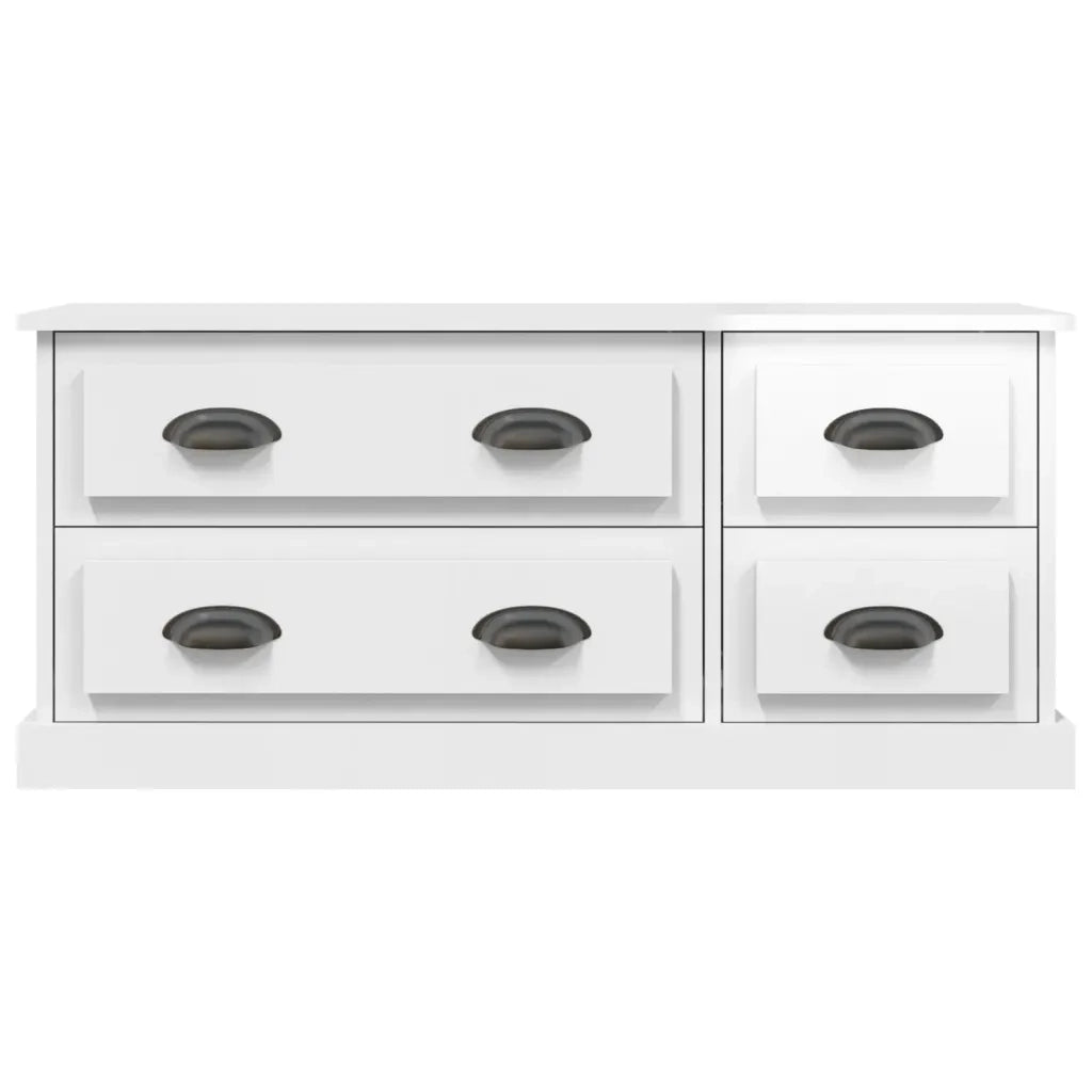 Mobile TV | Armadietto TV | Mobile Porta TV Bianco Lucido 100x35,5x45 cm Legno Multistrato
