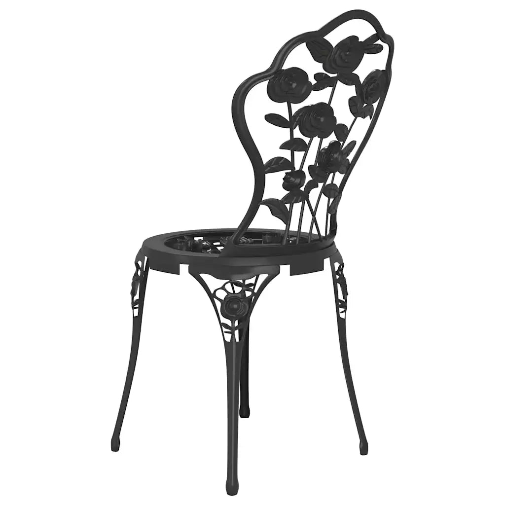 Sedie da Bistrot 2 pz in Alluminio Pressofuso Nero 317750