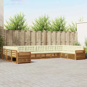 Set divani 8 pcs Naturale e Crema Legno di Acacia Massello