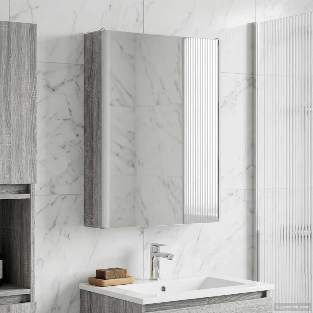 Mobiletto per specchio da bagno Grigio Sonoma 889228
