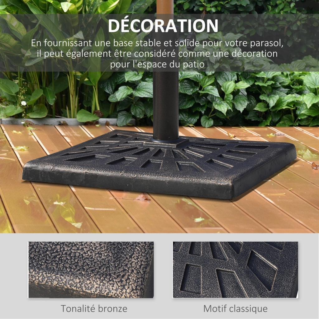 Base per Ombrellone Quadrata in Resina Bronzo ¨C zephmum ¨C Bronzo 47x47x32 cm 15 kg