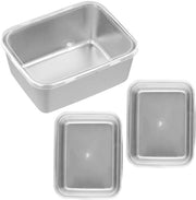 Contenitore alimentare a chiusura ermetica in acciaio inossidabile - 3 pezzi - Scatola di conservazione - Dimensioni 14 x 11 x 6 cm