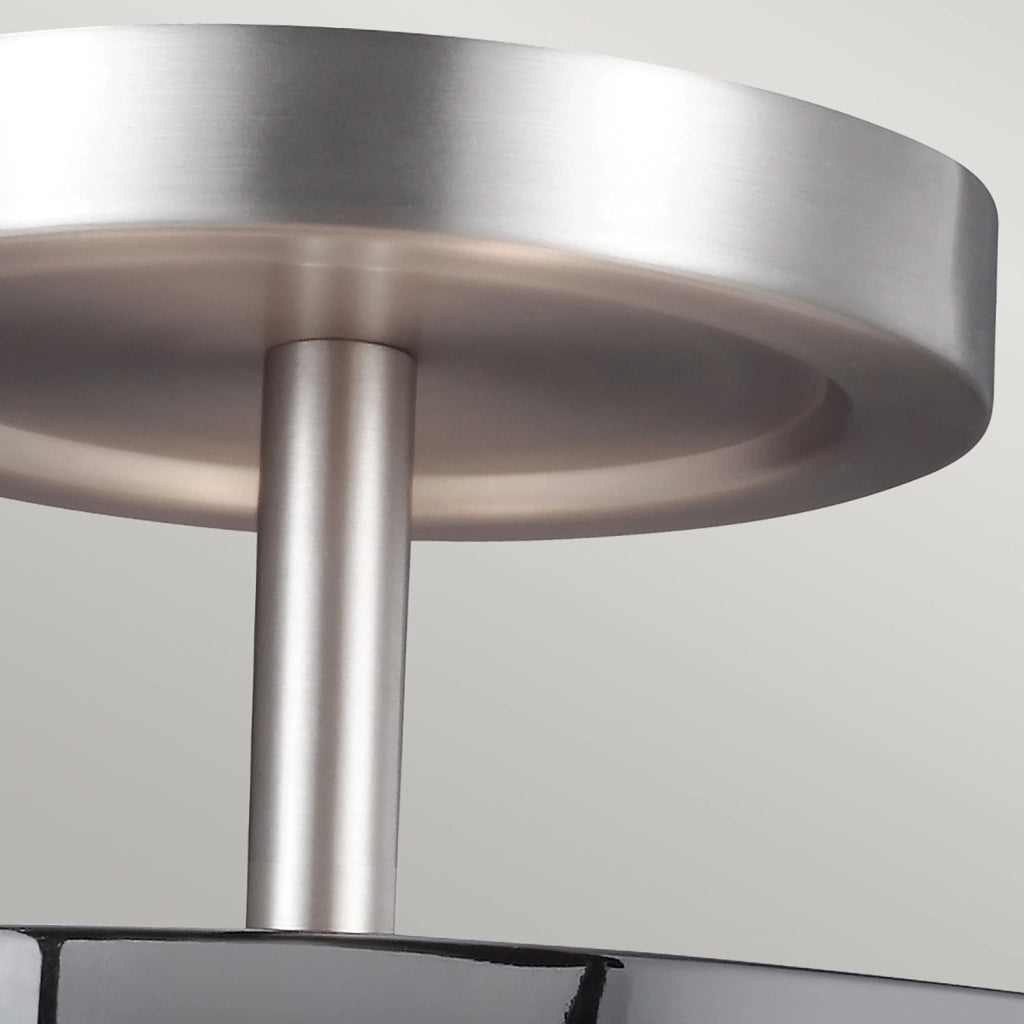 Lampada a Soffitto 2 Luci Rama In Acciaio Nero A Bracci E Sfere In Vetro Opalino
