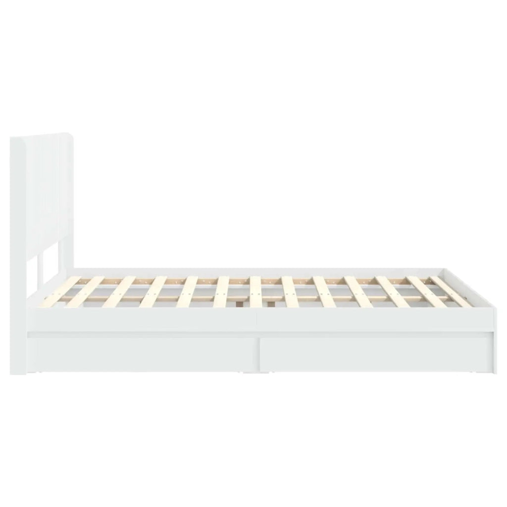 Struttura del letto con stoccaggio e testata Bianco 3414007