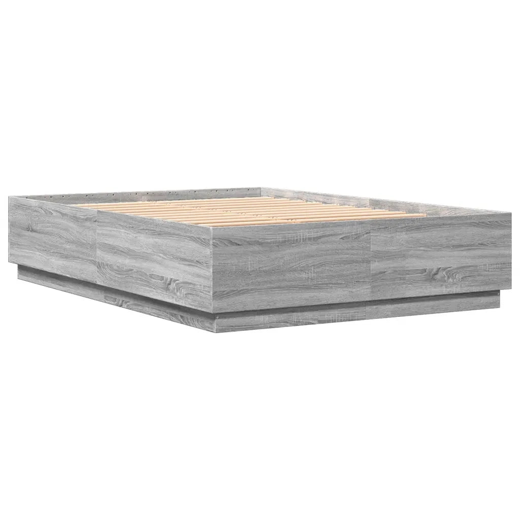 Giroletto Luci LED Grigio Sonoma 150x200 cm Legno Multistrato