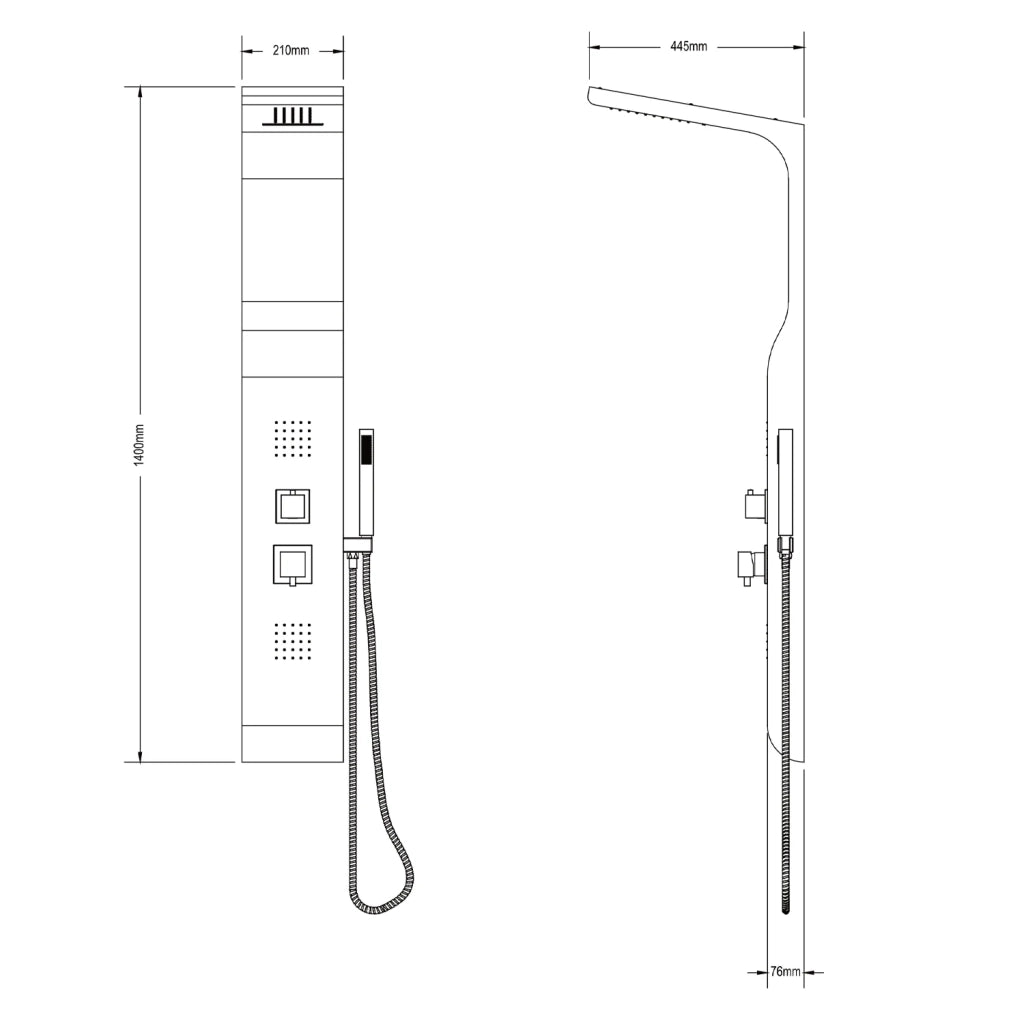Colonna idromassaggio in ABS bianco 140x15 cm mod. Marmore