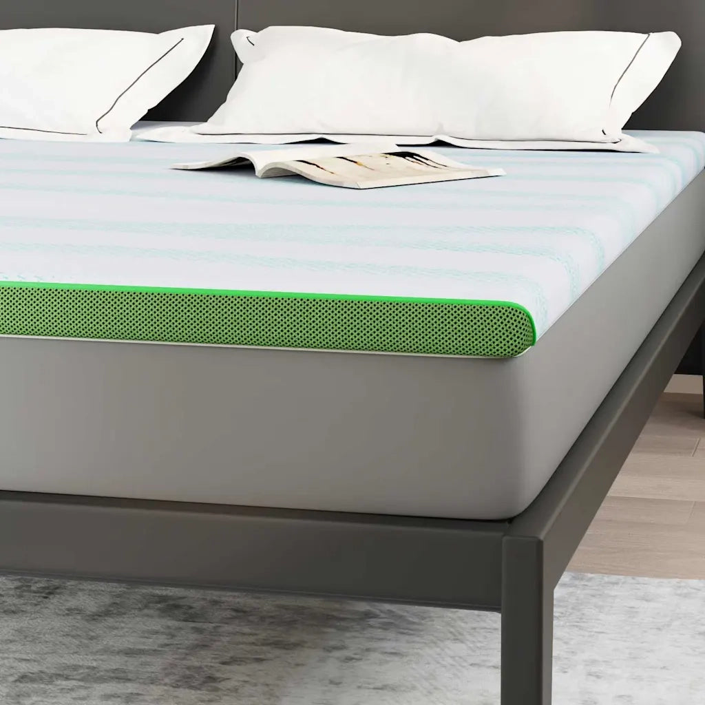 Topper per materasso Bianco e Verde 200 x 200 cm CFW8149188