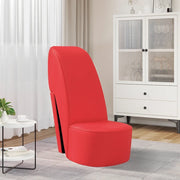 Poltrona a Forma di Scarpa con Tacco Alto in Similpelle Rossa 248646
