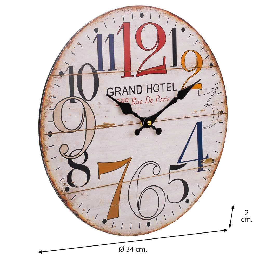 Orologio da parete in legno bianco d34x2h
