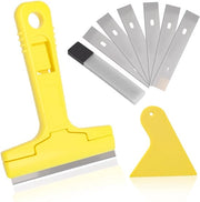 Set di utensili con 10 lame, schrappatrice + mini-spatola, rimozzatore di carta da parati, schrappatrice per vetro, campo ceramico, schrappatrice per pulizia, schrappatrice, attrezzo per rimozione carta da parati, schrappatrice per vernice