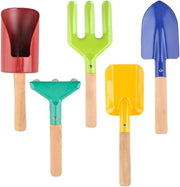 Kit di attrezzi da giardinaggio per bambini - 5 pezzi, Kit per bambini per piante da giardino con vanga, giocattoli per scavare e sabbia